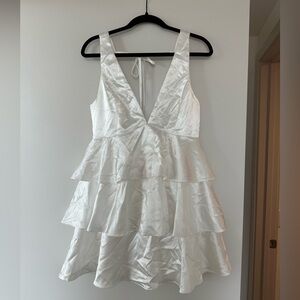 Lulu’s Mini Dress, Party Dress, Fancy, Shiny, Deep V, Tie Back